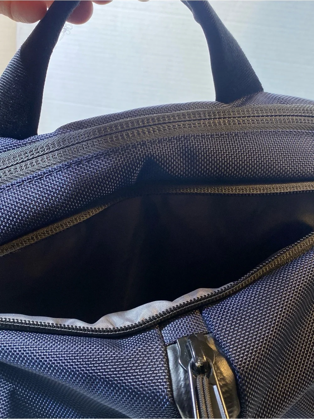 Aer Duffel Gym Work Backpack Laptop Bag Navy Blue Cordura Nylon Excellent